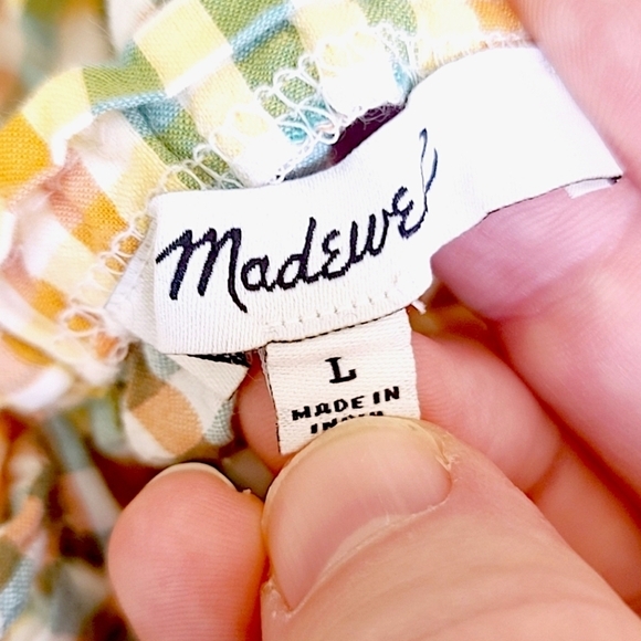 Madewell Seersucker Sophia Peplum Tank - Size L - Picture 6 of 6